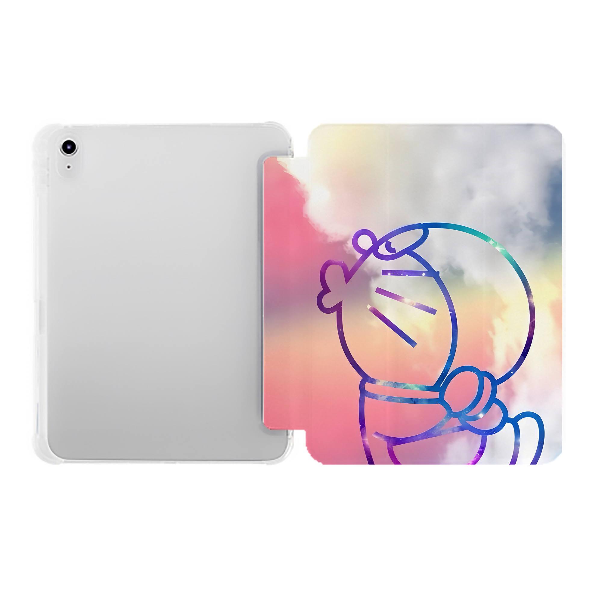（画像用） ドラえもん Doraemon IPad ケース ペン収納付き 三つ折りスタンド PUレザー×シリコン 対応機種9.5/10.5/10.9インチ